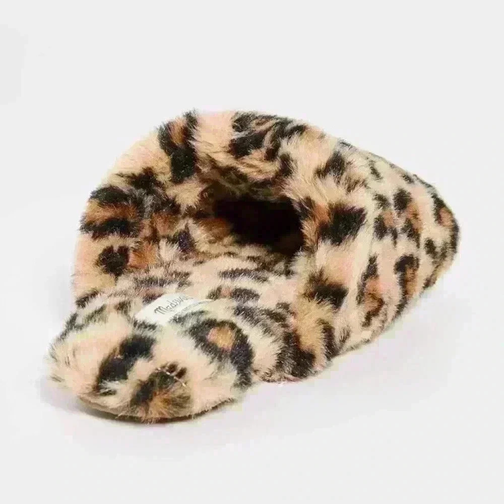 NWOT Madewell The Scuff Slipper Leopard Faux Fur 6 M - Picture 5 of 10